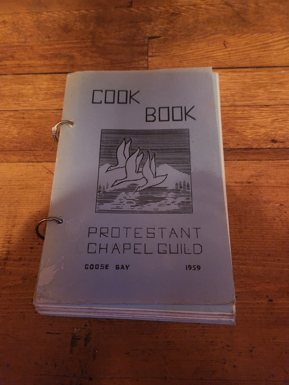 Protestant Chapel Guild Goose Bay Cook Book - Light Blue Cover Vintage